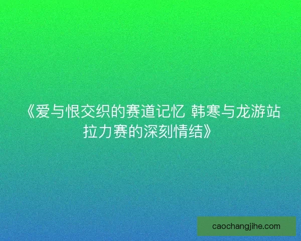 《爱与恨交织的赛道记忆 韩寒与龙游站拉力赛的深刻情结》