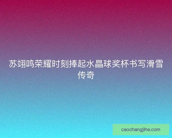 苏翊鸣荣耀时刻捧起水晶球奖杯书写滑雪传奇