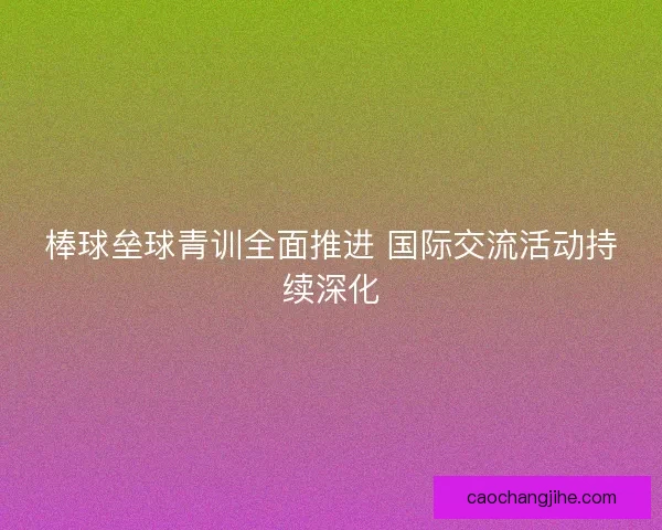 棒球垒球青训全面推进 国际交流活动持续深化 棒球垒球青训全面推进 国际交流活动持续深化