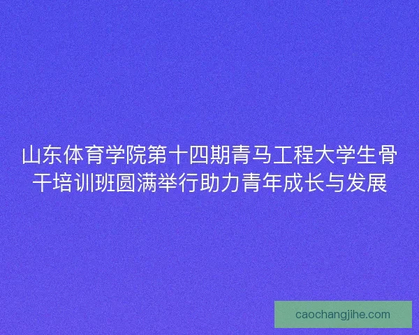 山东体育学院第十四期青马工程大学生骨干培训班圆满举行助力青年成长与发展 山东体育学院第十四期青马工程大学生骨干培训班圆满举行助力青年成长与发展