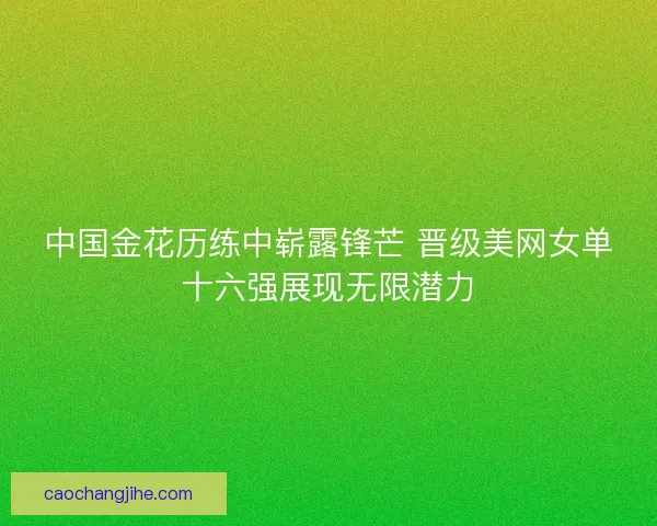中国金花历练中崭露锋芒 晋级美网女单十六强展现无限潜力 中国金花历练中崭露锋芒 晋级美网女单十六强展现无限潜力